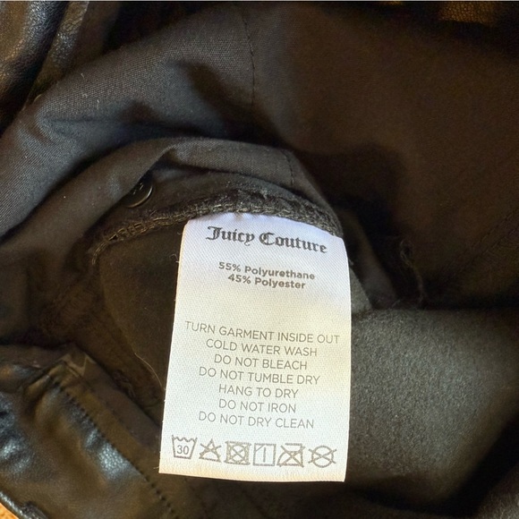Juicy Couture Rodeo Pants Womens 29 Black Faux Leather High Rise - Picture 7 of 13